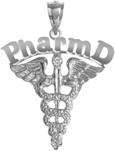 NursingPin - سحر Pharm D مع الماس لدكتور الصيدلة باللون الفضي in Saudi Arabia