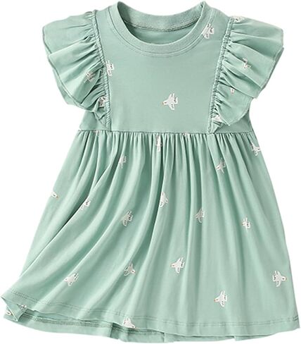B&G-KID Toddler Girl Dresses Cotton Long/Short Sleeve Girl Easter Dress Kids Casual Applique Clothes 2-8 Years. in Saudi Arabia