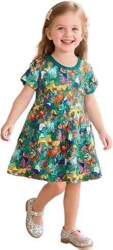 B&G-KID Toddler Girl Dresses Cotton Long/Short Sleeve Girl Easter Dress Kids Casual Applique Clothes 2-8 Years. in Saudi Arabia