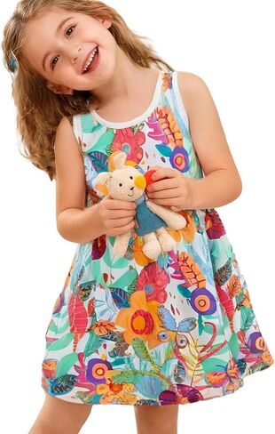 B&G-KID Toddler Girl Dresses Cotton Long/Short Sleeve Girl Easter Dress Kids Casual Applique Clothes 2-8 Years. in Saudi Arabia