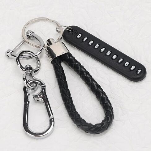 Car Key Chain Stylish Anti-Lost Keychain with Customized Phone Number plate Car Keys, key fob keychain Car Accessories in Saudi Arabia