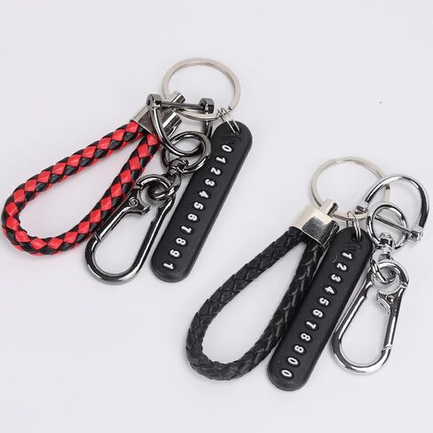 Car Key Chain Stylish Anti-Lost Keychain with Customized Phone Number plate Car Keys, key fob keychain Car Accessories in Saudi Arabia