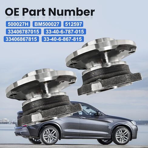 33406787015 مجموعة محمل محور العجلة الخلفية اليسرى واليمنى المتوافقة مع BMW X3 2011-2017، X4 2015-2018، 2.0L 3.0L، 500027H 33406867815 BR930847 in Saudi Arabia