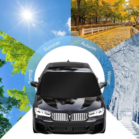 غطاء الزجاج الأمامي للسيارة للثلج والثلج، غطاء النافذة الخلفية للسيارة لإزالة الصقيع في الشتاء، حماية النافذة الخلفية أكسفورد عالمية لسيارات الدفع الرباعي والشاحنات والسيدان والشاحنة in Kuwait