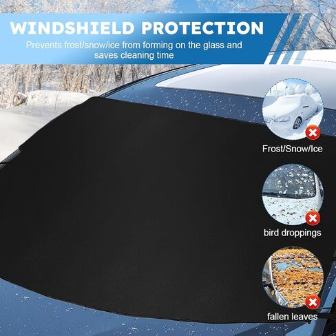 غطاء الزجاج الأمامي للسيارة للثلج والثلج، غطاء النافذة الخلفية للسيارة لإزالة الصقيع في الشتاء، حماية النافذة الخلفية أكسفورد عالمية لسيارات الدفع الرباعي والشاحنات والسيدان والشاحنة in Kuwait