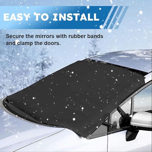 غطاء الزجاج الأمامي للسيارة للثلج والثلج، غطاء النافذة الخلفية للسيارة لإزالة الصقيع في الشتاء، حماية النافذة الخلفية أكسفورد عالمية لسيارات الدفع الرباعي والشاحنات والسيدان والشاحنة in Kuwait