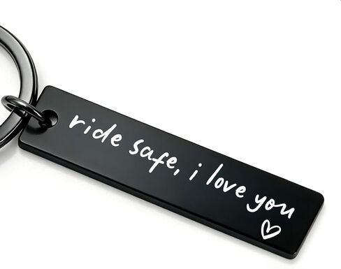 Ride Safe I Love You Keychain – Aluminum Engraved Safety Reminder Gift for Boyfriend, Husband, Girlfriend or Wife in Kuwait