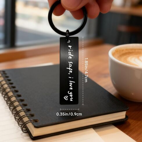 Ride Safe I Love You Keychain – Aluminum Engraved Safety Reminder Gift for Boyfriend, Husband, Girlfriend or Wife in Kuwait
