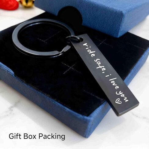 Ride Safe I Love You Keychain – Aluminum Engraved Safety Reminder Gift for Boyfriend, Husband, Girlfriend or Wife in Kuwait
