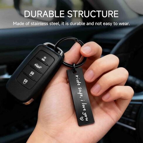Ride Safe I Love You Keychain – Aluminum Engraved Safety Reminder Gift for Boyfriend, Husband, Girlfriend or Wife in Kuwait