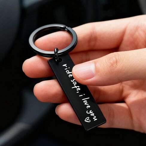 Ride Safe I Love You Keychain – Aluminum Engraved Safety Reminder Gift for Boyfriend, Husband, Girlfriend or Wife in Kuwait