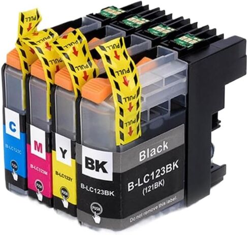 متوافق مع مستلزمات الطابعة LC123 LC121 لرقم القطعة MFC-J4410DW J4510DW J4610DW J4710DW J470DW J6920DW J870DW J245 J650DW J67 (3 مجموعات) in Saudi Arabia