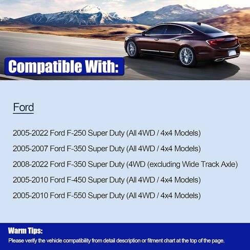 طقم أطراف قضيب ربط أمامي 4WD 4x4 لـ 2005-2022 Ford F-250 Super Duty، 2005-2022 F-350 Super Duty، 2005-2010 F-450 F-550 Super Duty، وصلات طرفية لقضيب التعادل الخارجي، أكمام قابلة للتعديل - 4 قطع in Saudi Arabia