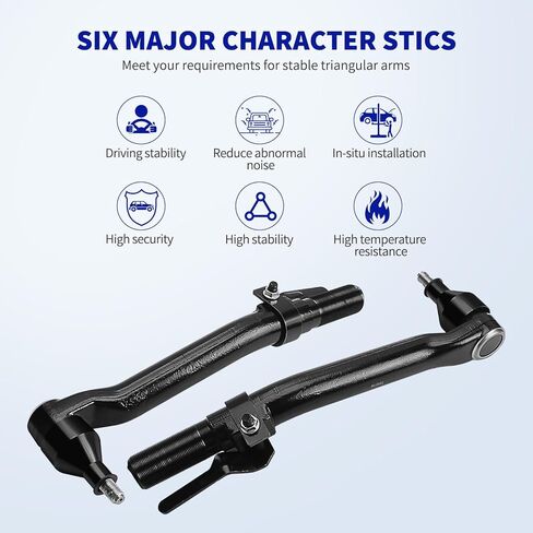 طقم أطراف قضيب ربط أمامي 4WD 4x4 لـ 2005-2022 Ford F-250 Super Duty، 2005-2022 F-350 Super Duty، 2005-2010 F-450 F-550 Super Duty، وصلات طرفية لقضيب التعادل الخارجي، أكمام قابلة للتعديل - 4 قطع in Saudi Arabia