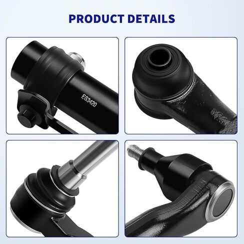 طقم أطراف قضيب ربط أمامي 4WD 4x4 لـ 2005-2022 Ford F-250 Super Duty، 2005-2022 F-350 Super Duty، 2005-2010 F-450 F-550 Super Duty، وصلات طرفية لقضيب التعادل الخارجي، أكمام قابلة للتعديل - 4 قطع in Saudi Arabia