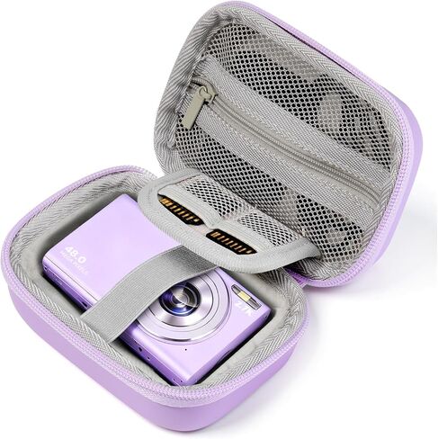 MoKo Digital Camera Case for KODAK PIXPRO FZ55/FZ45/CAMKORY DC403 FHD 1080P/Canon IXUS 285 HS/STUOGYUM DC402-AF, Small Cute Travel Carrying Protective Camera Case Bag with SD Card Slots, Pink in Saudi Arabia