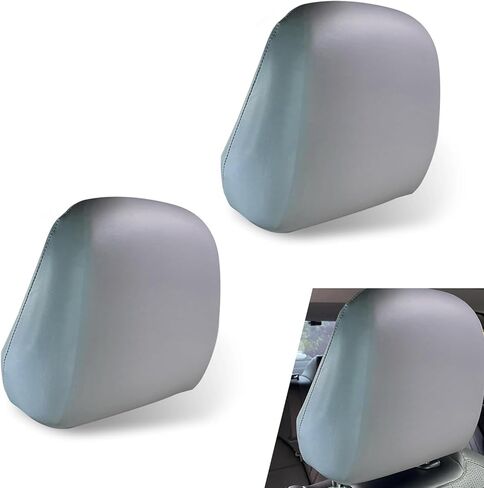 2 PCS Cars Headrest Covers, Waterproof Full Wrap Leather Seat Headrest Cover, Soft Elastic Car Head Rest Protector, Universal Interior Accessories for Cars Trucks SUVs (Black# S) in Saudi Arabia