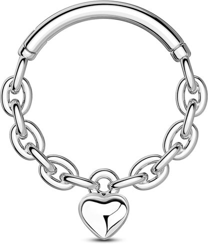 COCHARM Dangle Heart Septum Rings 16G Septum Jewelry Surgical Steel Daith Earrings Cute Helix Daith Piercing Jewelry 8/10MM in Saudi Arabia
