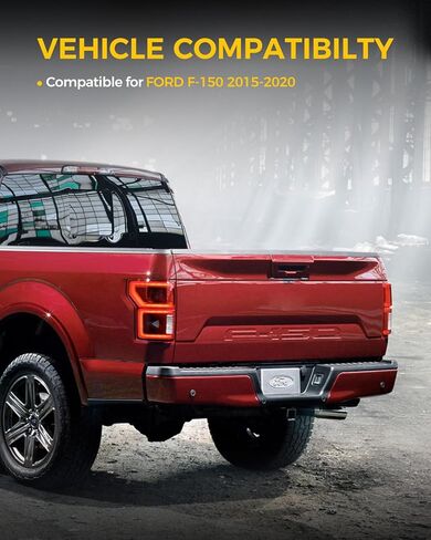 أغطية نهاية المصد الخلفي من KYX لـ 2015-2020 Ford F150، نهايات مصد فولاذية من الكروم الأيسر والأيمن، لا توجد فتحات مستشعر بارك، استبدال FO1102380 FL3Z17906A، غطاء وسادة حماية ممتص الصدمات (زوج) in Saudi Arabia