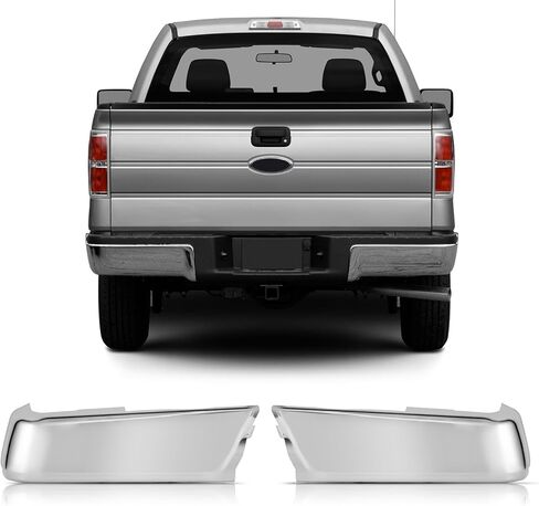 أغطية نهاية المصد الخلفي من KYX لـ 2015-2020 Ford F150، نهايات مصد فولاذية من الكروم الأيسر والأيمن، لا توجد فتحات مستشعر بارك، استبدال FO1102380 FL3Z17906A، غطاء وسادة حماية ممتص الصدمات (زوج) in Saudi Arabia