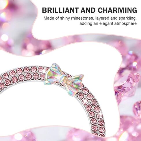 2PCS Bling Car Engine Start Stop Decoration Ring, Flower Car Push to Start Button Cover, Crystal Rhinestone Butterfly Ring for Car Button Ring, Car Interior Button Covers Accessories for Women in Saudi Arabia