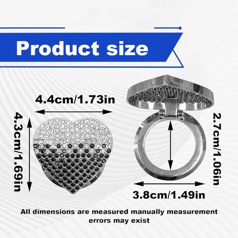 Bling Car Engine Start Button Cover, Cute Heart Ignition Button Cover Sticker/Ignition Button Rhinestone Engine Ring, Car Interior Decor Accessories (Black/White) in Saudi Arabia