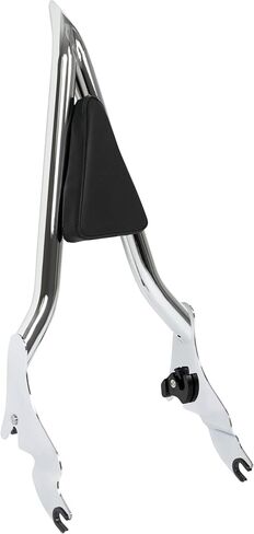 مسند ظهر للدراجات النارية قابل للفصل متوافق مع 2009-2024 Harley Touring Road King CVO Street Glide Electra Glide Road Glide Ultra Limited، 22 بوصة كروم، فضي + أسود in Saudi Arabia