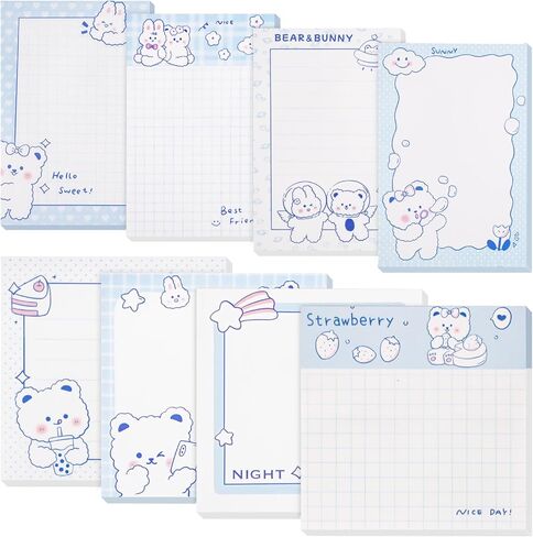 640 قطعة من الملاحظات اللاصقة اللطيفة، وسادات ملاحظات ذاتية اللصق، وسادات مذكرات كاواي مبطنة، ملاحظات لاصقة مضحكة، مجموعة دفاتر ملاحظات مجمعة للمدرسة والمكتب واللوازم المنزلية وهدايا مخطط للطلاب والمعلمين in Kuwait