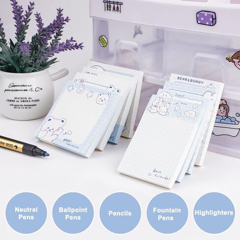 640 قطعة من الملاحظات اللاصقة اللطيفة، وسادات ملاحظات ذاتية اللصق، وسادات مذكرات كاواي مبطنة، ملاحظات لاصقة مضحكة، مجموعة دفاتر ملاحظات مجمعة للمدرسة والمكتب واللوازم المنزلية وهدايا مخطط للطلاب والمعلمين in Kuwait