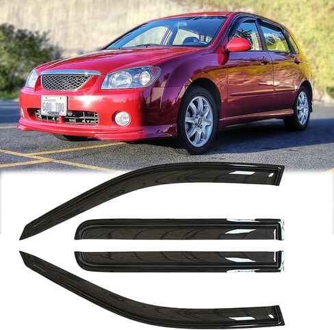 عاكسات الرياح للنافذة الجانبية المقاومة للمطر لسيارة KIA SPECTRA5 2005-2009 HTB، مجموعات حماية من المطر من الشمس بشريط، أقنعة نافذة جميلة المظهر للسيارات، عاكس تهوية لسيارة KIA SPECTRA5 05-09 HTB KIA15 in Kuwait