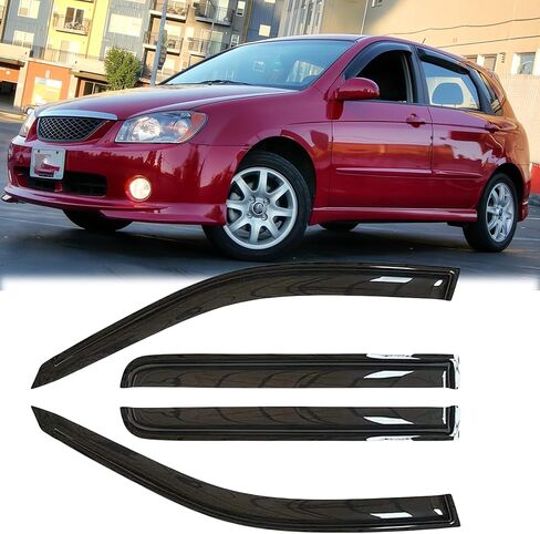 عاكسات الرياح للنافذة الجانبية المقاومة للمطر لسيارة KIA SPECTRA5 2005-2009 HTB، مجموعات حماية من المطر من الشمس بشريط، أقنعة نافذة جميلة المظهر للسيارات، عاكس تهوية لسيارة KIA SPECTRA5 05-09 HTB KIA15 in Kuwait