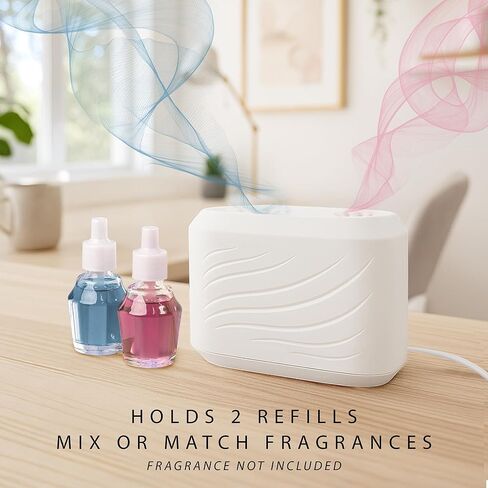 ScentSationals Dual-Refill Air Freshener Unit – Mix or Match Fragrances, 4 Strength Settings, Corded. Compatible with ScentSationals Fragrance Oil Refills in Saudi Arabia