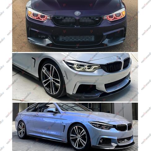 2014-2020 Compatible with BMW 4 Series F32 F33 F36 M Sport Front Lip Splitter, 4-Piece Design, Carbon Fiber Pattern ABS – WheelX (Not for Standard Bumper) in Saudi Arabia