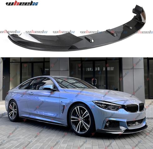 2014-2020 Compatible with BMW 4 Series F32 F33 F36 M Sport Front Lip Splitter, 4-Piece Design, Carbon Fiber Pattern ABS – WheelX (Not for Standard Bumper) in Saudi Arabia
