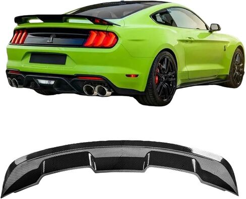 Rear Spoiler Wing Compatible with 2015-2024 Mustang GT500 Style 2-Door Coupe Models Wickerbill Rear Trunk Spoiler Wing Car Spoiler Wing with Smoke Gurney Flap Gloss Black in Saudi Arabia