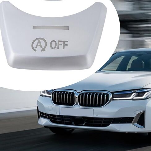 غطاء زر تشغيل السيارة وإيقاف تشغيل المحرك مع لاصق متوافق مع BMW 5 Series F10 F18 2011-2017 فضي in Saudi Arabia