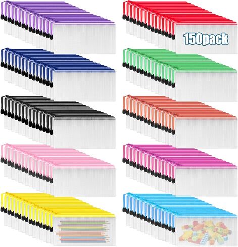 Tdfronien 150 حزمة صغيرة الحقيبة قلم رصاص الحقيبة السائبة، شبكة أكياس الحقيبة سستة، حامل واضح مستحضرات التجميل حقائب ماكياج الملحقات حقيبة تخزين للمكتب، بيل، السفر المدرسة (10 ألوان) in Kuwait