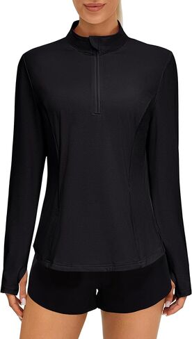 BMJL Women's Quarter Zip Pullover Long Sleeve Workout Tops for Women Golf Shirts UPF 50+ Moisture Wicking in Saudi Arabia