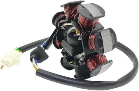 ملف الإشعال الجزء الثابت 8 أقطاب مزدوجة لـ GY6 49cc 50cc 80cc 100cc متوافق مع 139QMB 139QMA سكوتر الدراجة ATV Go-kart in Kuwait