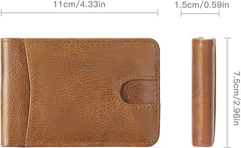 محفظة جلدية أصلية للرجال RFID حجب Bifold ضئيلة الحد الأدنى مع محافظ الجيب الأمامي الرجال هدية in Kuwait