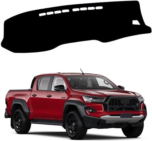 ترقية لوحة القيادة حصيرة ل 2024-2026 تويوتا تاكوما ألياف البوليستر غطاء لوحة القيادة حصيرة عدم الانزلاق الزجاج الأمامي عاكس غطاء لوحة القيادة ملحق داخلي أسود in Kuwait