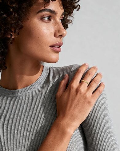 خاتم أنيق بسيط ومفتوح ورفيع ومطلي بالذهب عيار 14 قيراط قابل للتعديل وقابل للتكديس مصنوع يدويًا للنساء in Kuwait