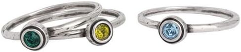Stacking Sterling Silver Birthstone Ring by Nelle and Lizzy in Saudi Arabia
