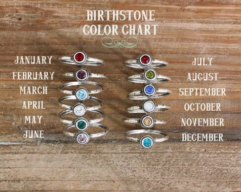 Stacking Sterling Silver Birthstone Ring by Nelle and Lizzy in Saudi Arabia