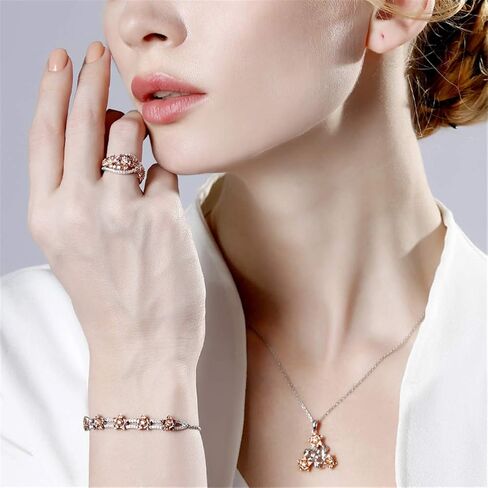 Jeulia Floral Rings for Women 925 Sterling Silver Flower Fashion Band Ring Brilliant Diamond Wedding Engagement Anniversary Promise Ring Jewelry Set in Saudi Arabia