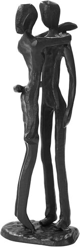 زوجين يحتضنان النحت الحديدي - الذكرى السنوية السادسة للتقبيل المعدني عناق الحب تمثال ديكور المنزل (امرأة تقفز عناق) in Kuwait