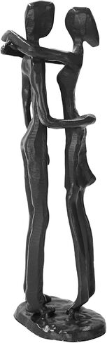 زوجين يحتضنان النحت الحديدي - الذكرى السنوية السادسة للتقبيل المعدني عناق الحب تمثال ديكور المنزل (امرأة تقفز عناق) in Kuwait