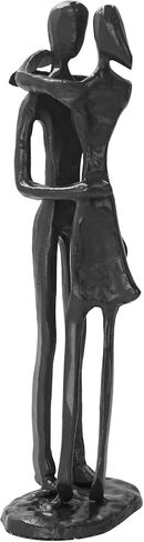 زوجين يحتضنان النحت الحديدي - الذكرى السنوية السادسة للتقبيل المعدني عناق الحب تمثال ديكور المنزل (امرأة تقفز عناق) in Kuwait