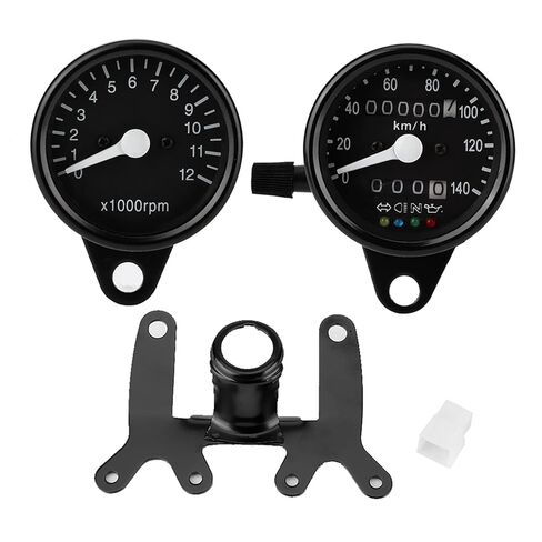 عداد سرعة الدوران الميكانيكي المزدوج CG125 GN125 عداد المسافات لركوب الليل حديد أسود مناسب لـ CG125 GN125 in Saudi Arabia