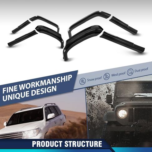 PIT66 8 قطع Fender Flares Overfender مع أجهزة متوافقة مع Hummer H1 / Humvee/HMMWV أسود in Saudi Arabia